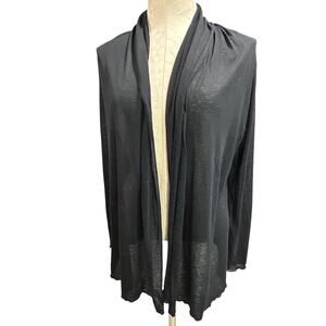 Medium BCBG Max Azria Black Lightweight Knit Open Cardigan Shirt